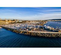 GLHUIOZ Puzzle 1000 pezzi, puzzle per adulti e bambini per la stampa ad alta definizione, gioco di famiglia sfida USA Marina Costa Motoscafo Yacht Spiaggia 75x50cm