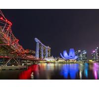 GLHUIOZ Puzzle 1000 pezzi, puzzle per adulti e bambini per la stampa ad alta definizione, gioco di famiglia sfida Ponti di Singapore 75x50cm