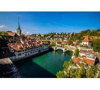 GLHUIOZ Puzzle 1500 Pezzi, Collezione Paesaggi & Foto, Jigsaw Puzzle per Adulti - Stampa di Alta Qualità Svizzera Berna Fiumi Ponti 87x57cm
