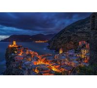 GLHUIOZ Puzzle 1500 Pezzi paesaggi-Puzzle di Legno- Relax Puzzle Giochi-rompicapo Puzzle Città Romantica per Bambini e Adulti Regali Vernazza Italia Parco costiero Mare 87x57cm