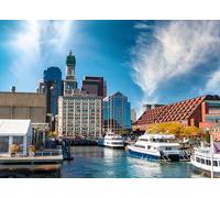 GLHUIOZ Puzzle 1500 Pezzi Puzzle adulti Puzzle Classico paesaggio - Gioco di Puzzle e Gioco di Famiglia,Consigliato per Adulti o Oltre 6 Anni Battello fluviale dei porti turistici di Boston,USA