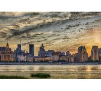 GLHUIOZ Puzzle 1500 Pezzi Puzzle adulti Puzzle Classico paesaggio - Gioco di Puzzle e Gioco di Famiglia, Consigliato per Adulti o Oltre 6 Anni Cina Shanghai Fiumi 87x57cm