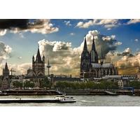 GLHUIOZ Puzzle 1500 Pezzi Puzzle Classici Adulti Paesaggio con Stampa ad Alta Definizione Decorazioni per la Casa Gioco di Famiglia Regalo di Natale Colonia Germania Fiumi Battello fluviale Reno