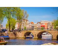 GLHUIOZ Puzzle 1500 Pezzi Puzzle Classici Adulti Stampa ad Alta Definizione Decorazioni per la Casa Gioco di Famiglia Regalo di Natale Ponti di Amsterdam nei Paesi Bassi 87x57cm