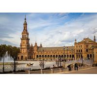 GLHUIOZ Puzzle 1500 Pezzi Puzzle Classici Adulti Stampa ad Alta Definizione Decorazioni per la Casa Gioco di Famiglia Regalo di Natale Spagna Fontane Ponti Plaza Espana Siviglia 87x57cm