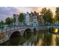 GLHUIOZ Puzzle 1500 Pezzi Puzzle Classici Adulti Stampa ad Alta Definizione Decorazioni per la Casa Gioco di Famiglia Regalo di Natale Amsterdam Paesi Bassi Fiumi Ponti 87x57cm