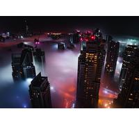 GLHUIOZ Puzzle 1500 pezzi - puzzle per adulti e bambini per la stampa ad alta definizione, gioco di famiglia sfida Grattacieli Dubai Emirati Arabi Uniti Nebbia 87x57cm