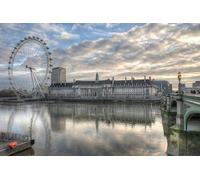 GLHUIOZ Puzzle 1500 pezzi - puzzle per adulti e bambini per la stampa ad alta definizione, gioco di famiglia sfida Fiumi Inghilterra Ruota panoramica Londra 87x57cm