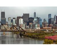 GLHUIOZ Puzzle 1500 Pezzi,Puzzle per Adulti, Puzzle di Legno, USA Fiumi Ponti Città di Chicago 87x57cm