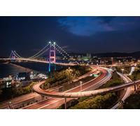 GLHUIOZ Puzzle 500 Pezzi, Collezione Paesaggi & Foto, Jigsaw Puzzle per Adulti - Stampa di Alta Qualità Ponti Hong Kong Tsing Ma Bridge 52x38cm