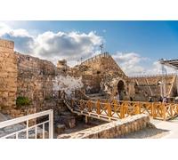 GLHUIOZ Puzzle 500 Pezzi paesaggi-Puzzle di Legno- Relax Puzzle Giochi-rompicapo Puzzle Città Romantica per Bambini e Adulti Regali Rovine dei parchi di Israele, Cesarea Nazionale 52x38cm