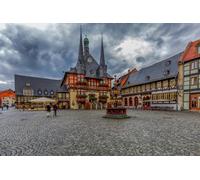 GLHUIOZ Puzzle 500 Pezzi paesaggi-Puzzle di Legno- Relax Puzzle Giochi-rompicapo Puzzle Città Romantica per Bambini e Adulti Regali Germania Città di Wernigerode 52x38cm