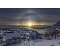 GLHUIOZ Puzzle 500 Pezzi paesaggi-Puzzle di Legno- Relax Puzzle Giochi-rompicapo Puzzle Città Romantica per Bambini e Adulti Regali Norvegia,incredibile arcobaleno solare,52x38cm