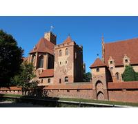 GLHUIOZ Puzzle 500 Pezzi paesaggi-Puzzle di Legno- Relax Puzzle Giochi-rompicapo Puzzle Città Romantica per Bambini e Adulti Regali Castelli Polonia Malbork 52x38cm