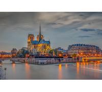 GLHUIOZ Puzzle 500 Pezzi paesaggi-Puzzle di Legno- Relax Puzzle Giochi-rompicapo Puzzle Città Romantica per Bambini e Adulti Regali Ponti Notre Dame 52x38cm