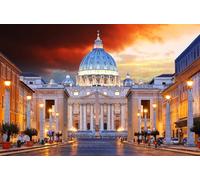 GLHUIOZ Puzzle 500 Pezzi paesaggi-Puzzle di Legno- Relax Puzzle Giochi-rompicapo Puzzle Città Romantica per Bambini e Adulti Regali Italia Roma Templi Vaticano 52x38cm