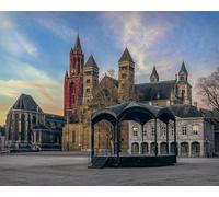 GLHUIOZ Puzzle 500 Pezzi paesaggi-Puzzle di Legno- Relax Puzzle Giochi-rompicapo Puzzle Città Romantica per Bambini e Adulti Regali Paesi Bassi Maastricht Town 52x38cm