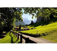 GLHUIOZ Puzzle 500 Pezzi Puzzle adulti Puzzle Classico paesaggio - Gioco di Puzzle e Gioco di Famiglia,Consigliato per Adulti o Oltre 6 Anni,La Svizzera,Alpi,Lauterbrunnen,Jungfrau,52x38cm