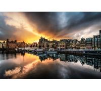 GLHUIOZ Puzzle 500 Pezzi Puzzle adulti Puzzle Classico paesaggio - Gioco di Puzzle e Gioco di Famiglia, Consigliato per Adulti o Oltre 6 Anni Paesi Bassi Amsterdam Porti turistici 52x38cm