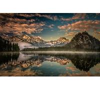 GLHUIOZ Puzzle 500 Pezzi Puzzle adulti Puzzle Classico paesaggio - Gioco di Puzzle e Gioco di Famiglia,Consigliato per Adulti o Oltre 6 Anni Lago,Austria,Alpi,Lago Almsee,52x38cm