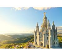 GLHUIOZ Puzzle 500 Pezzi Puzzle Classici Adulti Stampa ad Alta Definizione Decorazioni per la Casa Gioco di Famiglia Regalo di Natale Chiesa delle albe Spagna monte Tibidabo 52x38cm