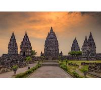 GLHUIOZ Puzzle 500 Pezzi Puzzle Classici Adulti Stampa ad Alta Definizione Decorazioni per la Casa Gioco di Famiglia Regalo di Natale Templi dell'Indonesia Tempio di Prambanan 52x38cm