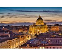 GLHUIOZ Puzzle 500 pezzi - puzzle per adulti e bambini per la stampa ad alta definizione, gioco di famiglia sfida Italia Roma Basilica di San Pietro 52x38cm