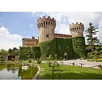 GLHUIOZ Puzzle 500 pezzi, puzzle per adulti e bambini per la stampa ad alta definizione, gioco di famiglia sfida Castelli Cigni Spagna Peralada 52x38cm