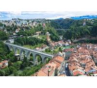 GLHUIOZ Puzzle 500 pezzi - puzzle per adulti e bambini per la stampa ad alta definizione, gioco di famiglia sfida Svizzera Fiumi Ponti Friburgo 52x38cm