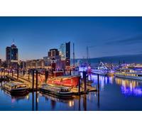 GLHUIOZ Puzzle 500 pezzi - puzzle per adulti e bambini per la stampa ad alta definizione, gioco di famiglia sfida Germania Amburgo Porti turistici Battello fluviale 52x38cm