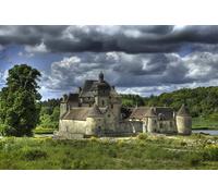 GLHUIOZ Puzzle 500 pezzi - puzzle per adulti e bambini per la stampa ad alta definizione, gioco di famiglia sfida Castelli Francia Chateau 52x38cm