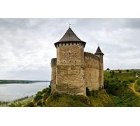 GLHUIOZ Puzzle 500 Pezzi,Puzzle per Adulti,Puzzle di Legno,Torri,Ucraina,Fortezza di Khotyn,Dniester,52x38cm
