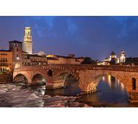 GLHUIOZ Puzzle da 1500 pezzi, puzzle per adulti, impossible puzzle, gioco di abilità colorato, gioco di abilità per tutta la famiglia, puzzle per adulti, Italia Fiumi Ponti Verona Venezia 87x57cm