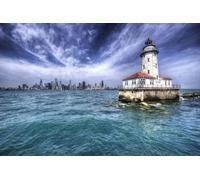 GLHUIOZ Puzzle da 1500 pezzi, puzzle per adulti, puzzle impossibile, puzzle per adulti a partire dai 6 anni, regalo romantico per uomini e donne. Faro del porto dell'Illinois, Stati Uniti 87x57cm