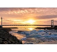 GLHUIOZ Puzzle da 500 pezzi,puzzle per adulti,puzzle impossibile,puzzle per adulti a partire dai 6 anni,regalo romantico per uomini e donne,Tramonto,Laguna del Ghiacciaio,52x38cm