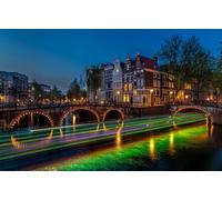 GLHUIOZ Puzzle Per Adulti Puzzle In Legno Da 500 Pezzi Puzzle Mani Sul Gioco Decorazione Della Famiglia Amsterdam Paesi Bassi Fiumi Ponti 52x38cm