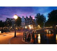 GLHUIOZ Puzzle Per Adulti Puzzle In Legno Da 500 Pezzi Puzzle Mani Sul Gioco Decorazione Della Famiglia Ponti di Amsterdam nei Paesi Bassi 52x38cm