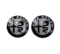 Gli adesivi decorativi GTAM anteriori e posteriori micro badge in nero e argento sono adatti per accessori esterni auto Alfa Romeo Giulia Stelvio Tonale 4c (Tonale/4c)