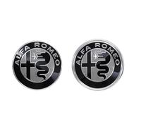 Gli adesivi decorativi GTAM anteriori e posteriori micro badge in nero e argento sono adatti per accessori esterni auto Alfa Romeo Giulia Stelvio Tonale 4c (Giulia/Stelvio)