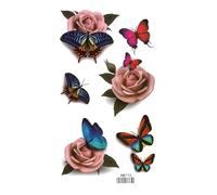 Gli adesivi del tatuaggio della rosa 3D impermeabilizzano il tatuaggio tridimensionale del petto della farfalla della durata femminile nel vento Adesivi della clavicola di Hyuna