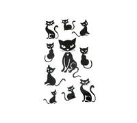 Gli adesivi per tatuaggi impermeabili femminili di lunga durata in bianco e nero personalizzati con motivo a gatto possono essere lavati via rinfrescando la nicchia