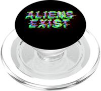 Gli alieni esistono Vaporwave Glitch Style UFO Alien Abduction PopSockets PopGrip per MagSafe