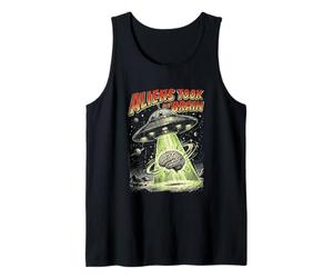 Gli Alieni Mi Hanno Rubato Il Cervello, Opera d'Arte retrò con UFO Canotta