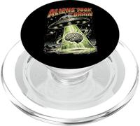 Gli alieni mi hanno rubato il cervello, opera d'arte retrò con UFO PopSockets PopGrip per MagSafe