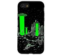 Gli alieni rubano i cactus nel deserto Divertente scherzo sui cactus vintage UFO Custodia per iPhone SE (2020) / 7/8