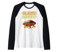 Gli Alieni Sono arrivati UFO Art Maglia con Maniche Raglan