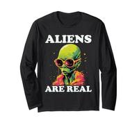 Gli Alieni Sono Un Vero Design Extraterrestre retrò Maglia a Manica