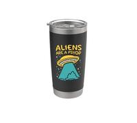 Gli alieni sono uno psyop divertente UFO disinformazione bufala Alien Meme Bicchiere termico in acciaio inox doppia parete