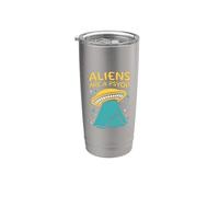 Gli alieni sono uno psyop divertente UFO disinformazione bufala Alien Meme Bicchiere termico in acciaio inox doppia parete