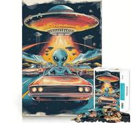 Gli alieni stanno arrivando - Puzzle da 1000 pezzi per ragazzi - Gioco di logica stimolante per il relax - Bordo trasparente - Sorpresa di compleanno 50x75cm